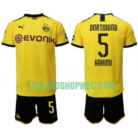 Borussia Dortmund HAKIMI 5 Bambino Maglia Prima 2019/2020 Manica Corta (+ Pantaloncini)